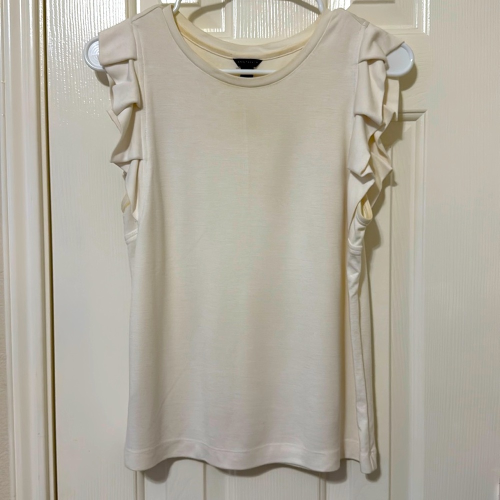 Ann Taylor Sleeveless Suit Separate White Blouse